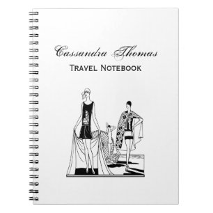 Carnet Dames élégantes Art Déco vintage à la plage
