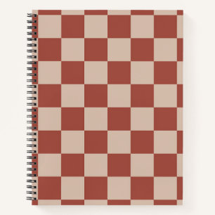 Carnet Damier Terracotta et Tan