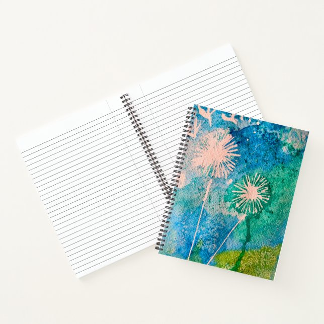 Carnet Dandelion aquarelle abstraite peinte (Intérieur)