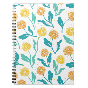 Carnet Dandelion jaune motif floral - Inspiré par la natu