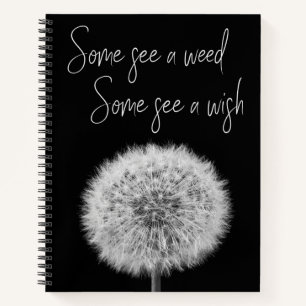 Carnet Dandelion noir blanc closeup photo motivation