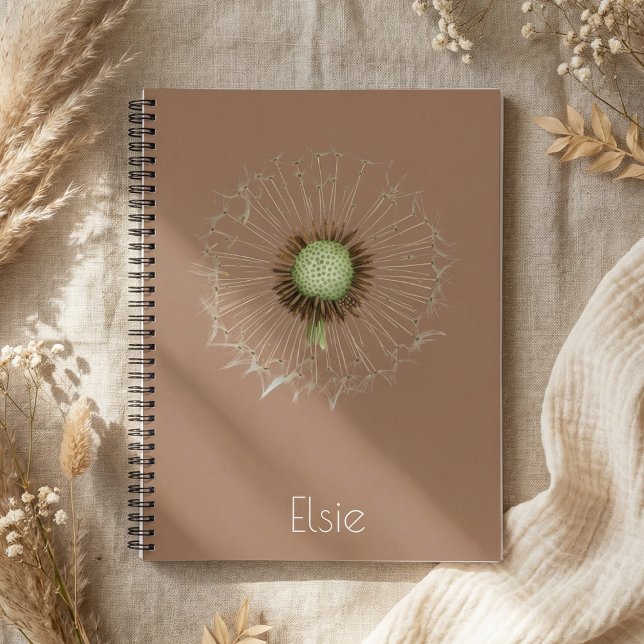 Carnet Dandelion Spiral Notebook – Soft Botanical Design (Créateur téléchargé)