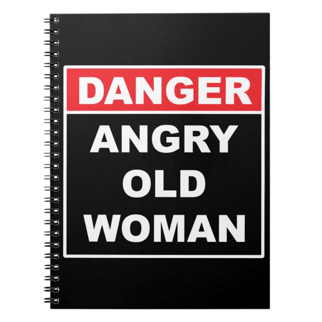 Carnet Danger : Vieille Femme En Colère - Drôle Gag Cadea (Devant)