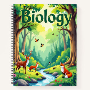 Carnet d'animaux de la forêt de biologie vibrante