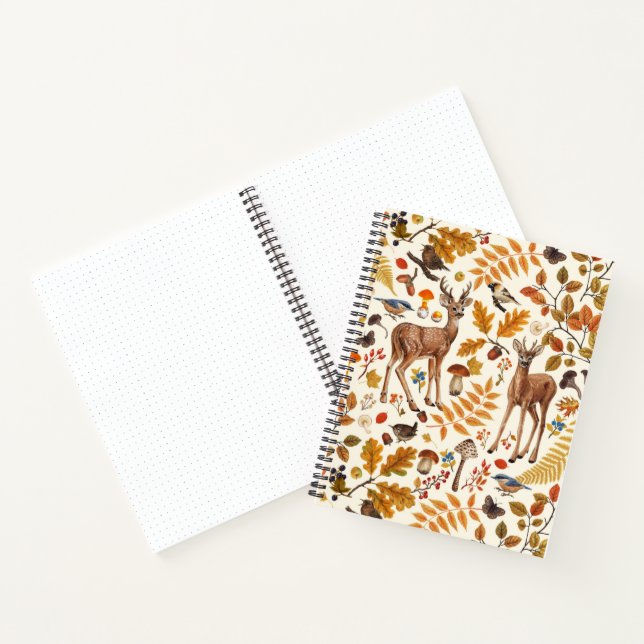 Carnet Dans les bois / Cerf d'automne sur le blanc (Intérieur)
