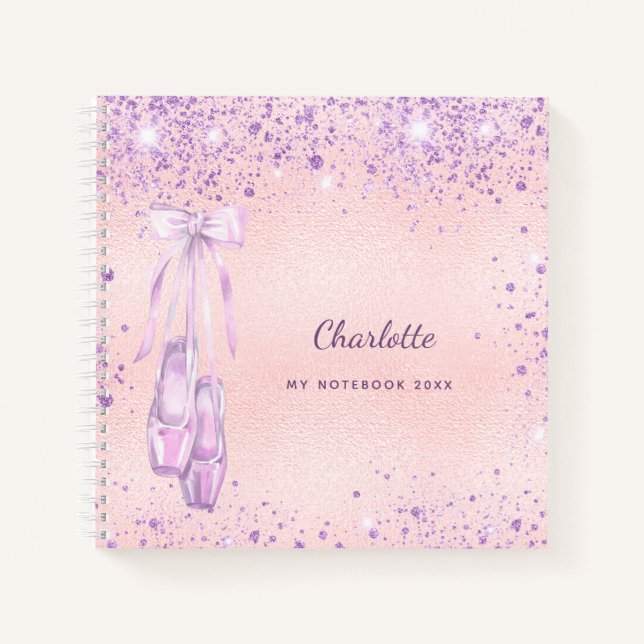 Carnet Danse de ballon rose violet parties scintillant mo (Devant)