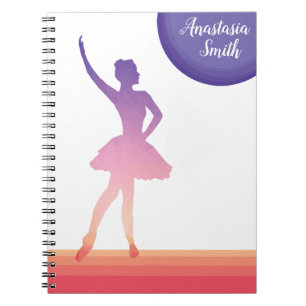 Carnet Danse personnalisée de silhouette de ballerine de
