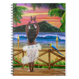 CARNET DANSE POLYNÉSIENNE HAWAÏENNE DE COUCHER DU SOLEIL