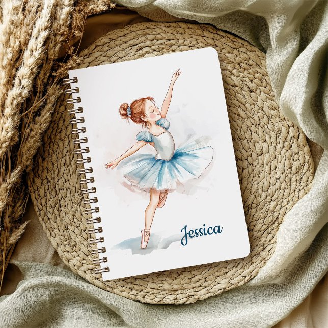 Carnet Danseur Ballerina à l'aquarelle bleue (Créateur téléchargé)