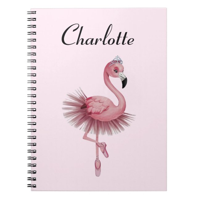 Carnet Danseur de ballet Flamant rose personnalisé (Devant)