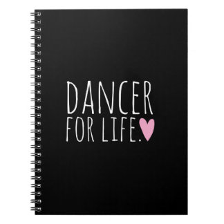 Carnet Danseur pour le noir de la vie avec le coeur