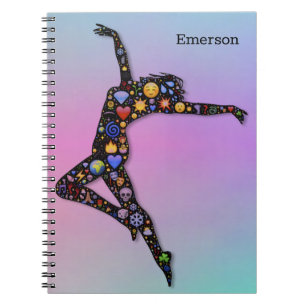 Carnet Danseuse chic branchée sur les couleurs arc-en-ci