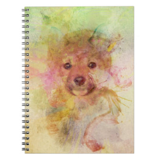 Carnet d'aquarelle de chiot de Shiba Inu