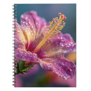 Carnet d'art à fleur d'Hibiscus rose baisé