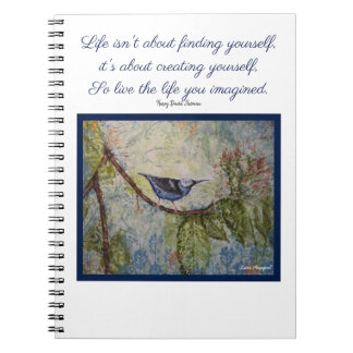 Carnet d'art d'oiseau de citation de Thoreau
