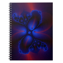 carnet d'art fractal rouge et bleu