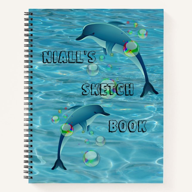 Carnet Dauphins et bulles amusants (Devant)