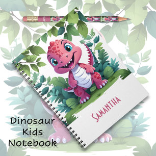 Carnet d'aventure Dinosaure Rose pour enfants