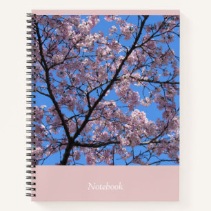 Carnet de 8,5 po x 11 po aux fleurs de cerises ros