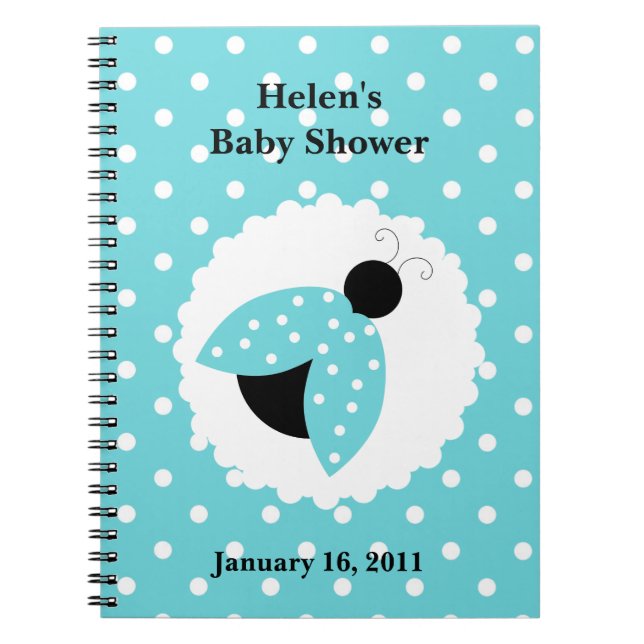 Carnet de Baby shower de Ladybug Turquoise (Devant)