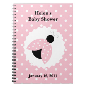 Carnet de Baby shower rose Ladybug et Pois
