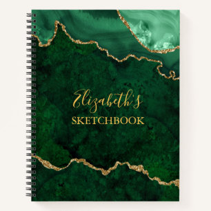 Carnet de bord de marbre vert