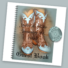 Carnet de bottes de cowboy occidentales turquoise