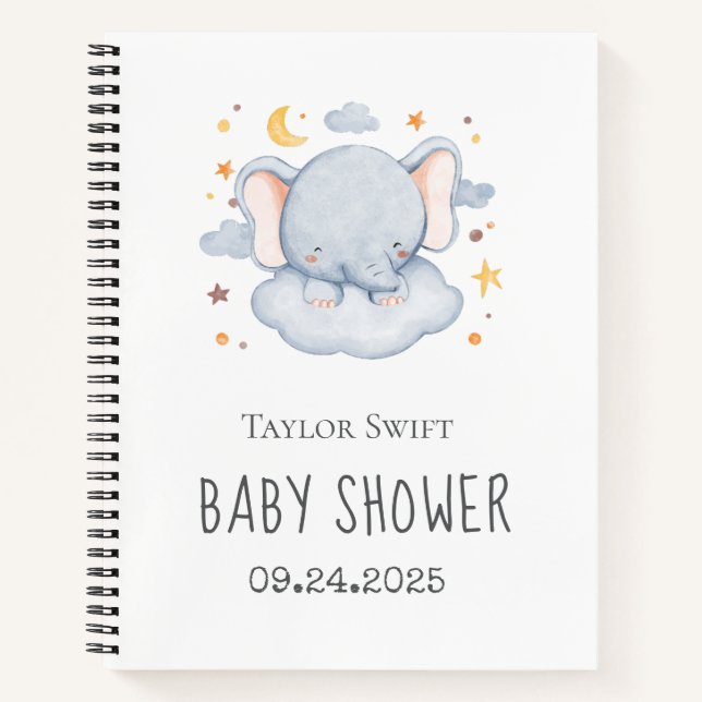 Carnet de cadeaux pour petit garçon éléphant (Devant)