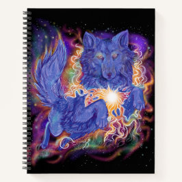 Carnet de carnet de croquis de loup cosmique