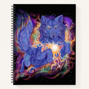Carnet de carnet de croquis de loup cosmique
