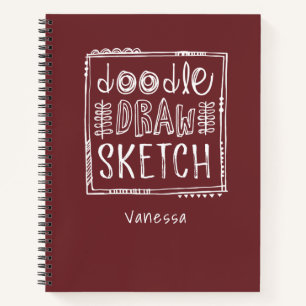Carnet de carnet de croquis rouge personnalisé