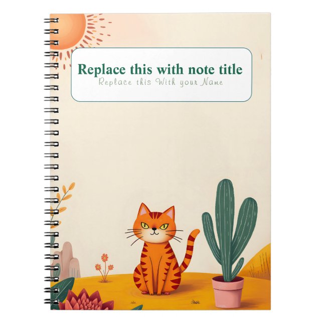 Carnet de chat Cute Kawaii personnalisé (Devant)