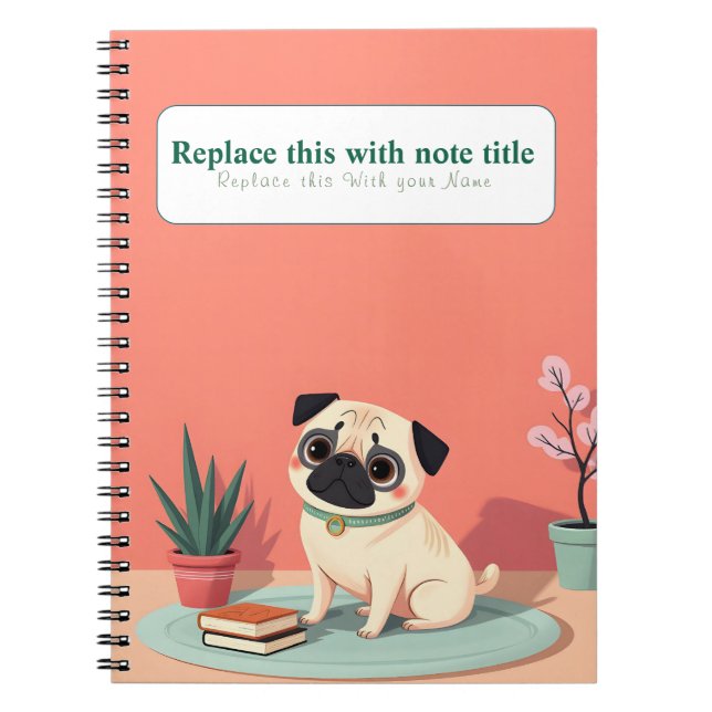 Carnet de chien personnalisé Cute Kawaii (Devant)