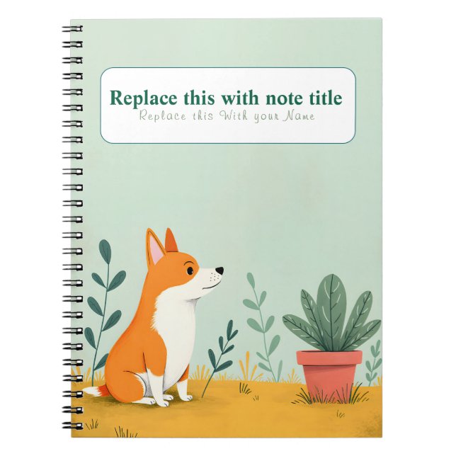 Carnet de chien personnalisé Cute Kawaii (Devant)