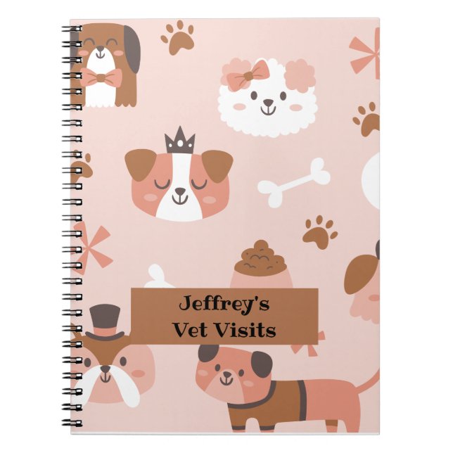 Carnet de chien Personnalisé ou pour visites d'ani (Devant)