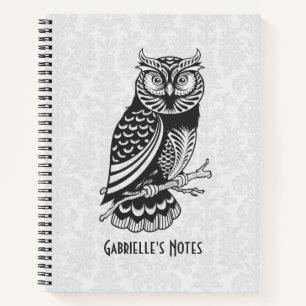 Carnet de Chouette Abstraite noire et blanche
