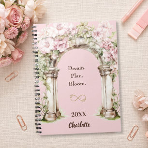 Carnet de citation inspirante à fleurs roses