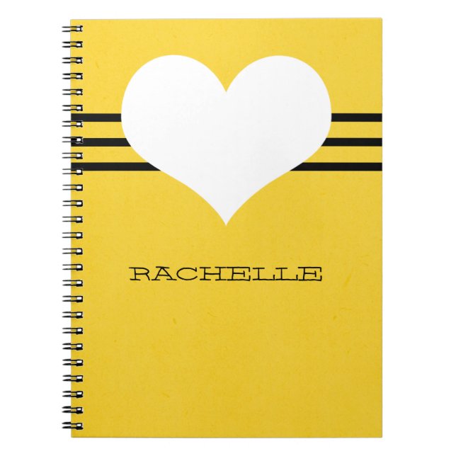 Carnet de coeur moderne jaune (Devant)