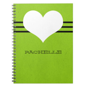 Carnet de coeur vert moderne