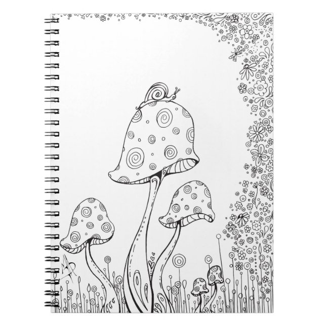 Carnet de coloriage de champignons Livre MADART (Devant)