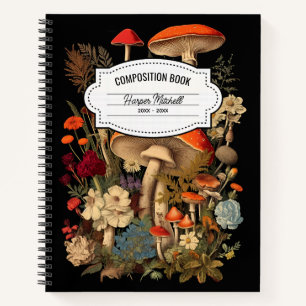 Carnet de composition des champignons vintages