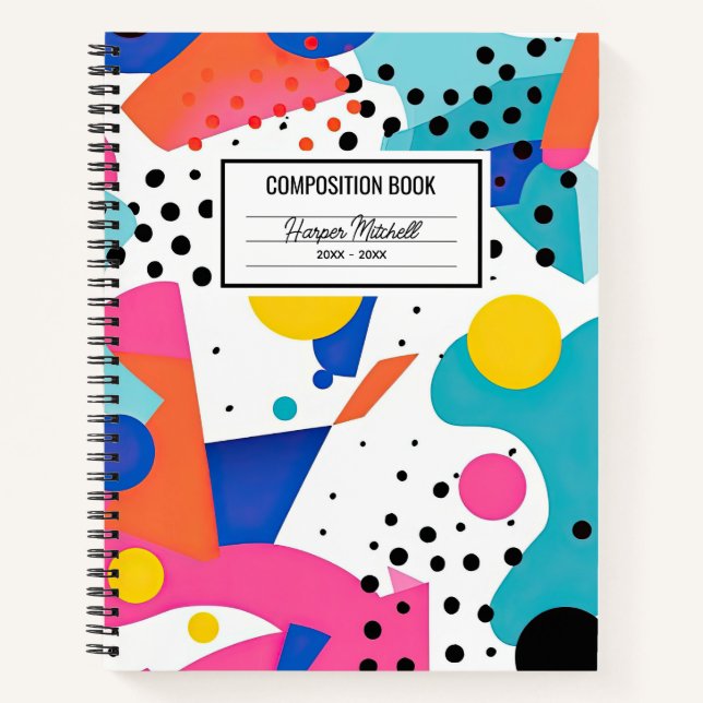 carnet de composition des formes colorées rétro de (Devant)