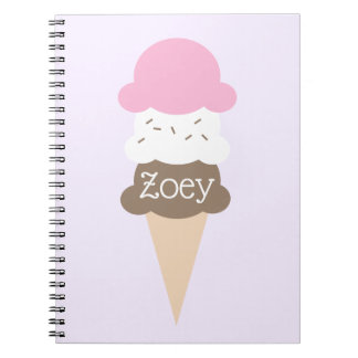 Carnet de cône de crème glacée pour fille personna