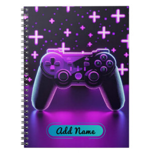 Carnet de contrôleur Neon Gamer - Nom modifiable