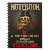 Carnet de couverture noire vintage Crâne gothique 