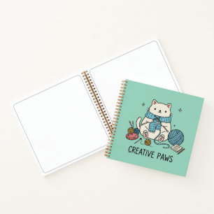 Carnet de croquis d'art de tricot de chat fantaisi