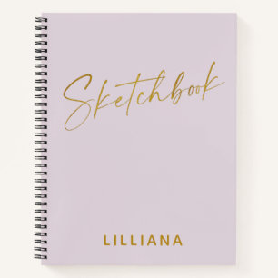 Carnet de croquis personnalisé minimaliste lilas e