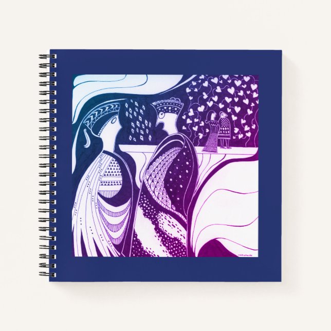 Carnet de  de commérages bleus inspirés de la Grèc (Devant)