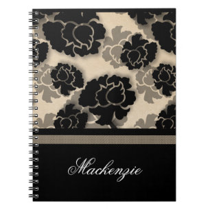 Carnet de décadence florale grungy, ivoire
