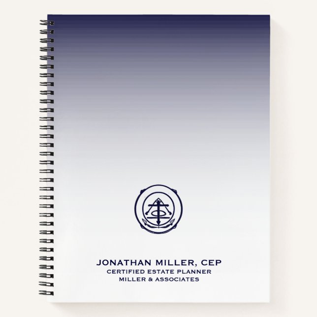 Carnet de dégradé bleu marine professionnel (Devant)